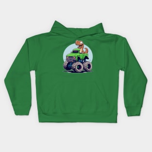 Dinosaur Monster Truck Kids Hoodie